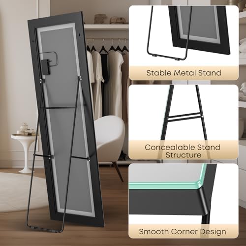 Kosmonia 64" x 21" Full Length LED Mirror Floor Standing Mirror - Image 7