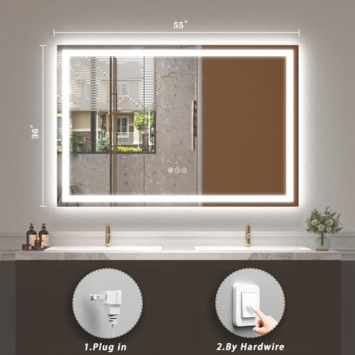 55x36 LED Lighted Bathroom Mirror - Image 6