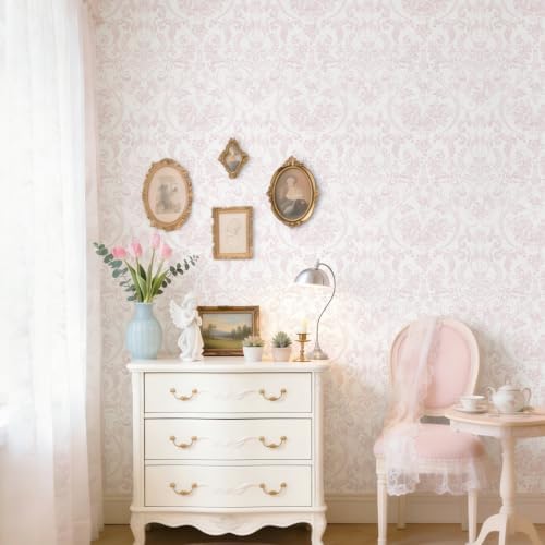 Ismoon Peel and Stick Wallpaper Pink Contact Paper 17.3in x 32.8ft Vintage - Image 7