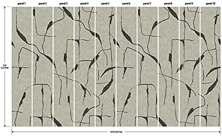 RoomMates RMK12208M Nikki Chu Taupe and Black Peel and Stick Wallpaper Mural - Image 6