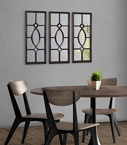 Kate and Laurel Cassat Window Wall Accent Mirror, Dark Bronze, Rustic - Image 6