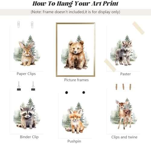 Woodland Animal Wall Art Nursery Baby Canvas Wall Decor Forest Animal Poster - Image 7