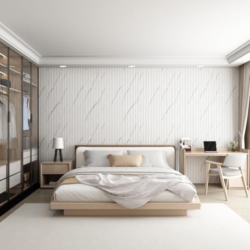 Slat Wall Panel 8-Pack, 108’’x6.3’’, Marble White - Image 6