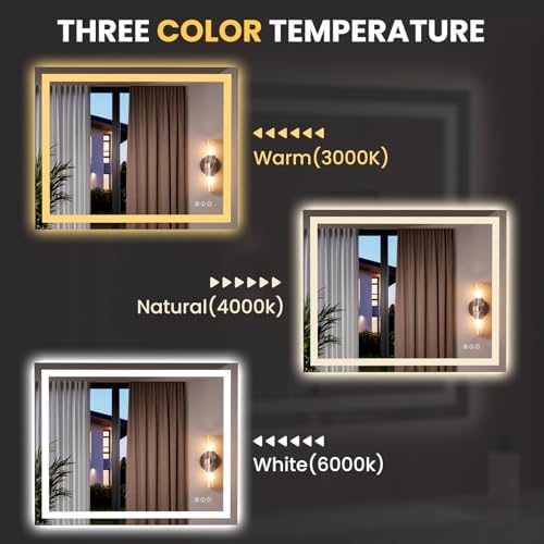 LOAAO 39.4"x31.5" LED Bathroom Mirror - Image 6