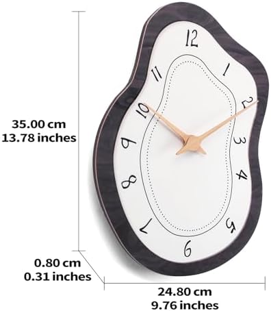 Mid Century Irregular Shape Retro Wall Clock, 14 x 10 Inch - Image 7