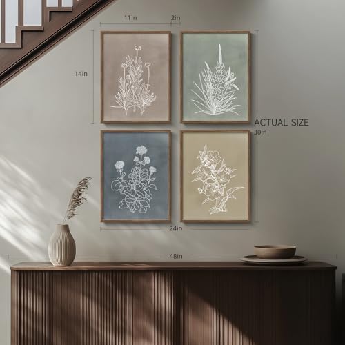 Framed Vintage Neutral Boho Botanical Wall Art - Image 7