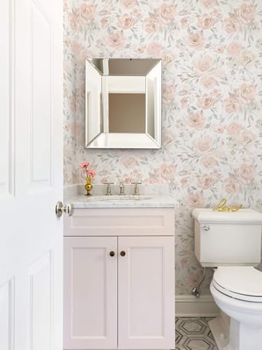 Ismoon Pink Floral Peel Stick Wallpaper Boho Watercolor Stick on Wall Paper - Image 7