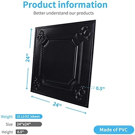 Art3d 12-Pack Waterproof PVC Drop Ceiling Tiles, 24 x 24 in - Image 6