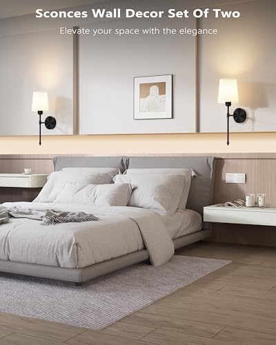Battery Operated Wall Sconces Set of 2, Remote Control, RGB Bulb - Image 7