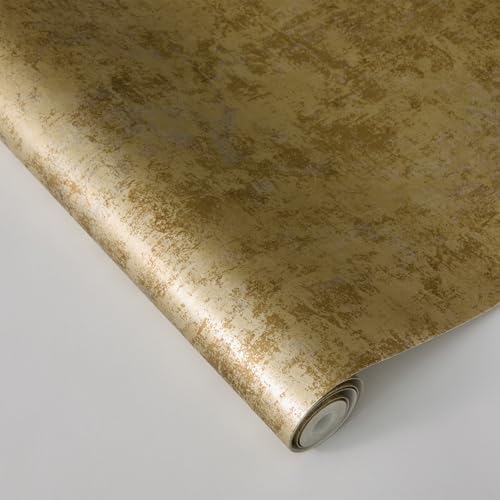 Tempaper Distressed Gold Leaf Metallic Gold Removable Peel and Stick Wallpaper - Image 6