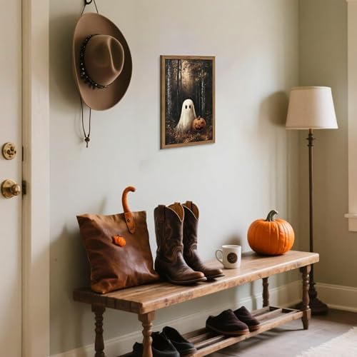 Framed Vintage Halloween Ghost Wall Art, Cute Ghost - Image 7