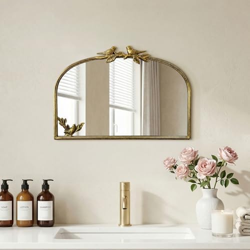 Antique Baroque Vintage Vanity Mirror 15x22Inch, Arched Vintage Wall Mirror - Image 7