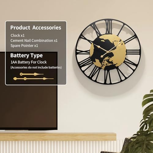 Large Decorative Wall Clocks,24" Silent Wall Clock - Image 6
