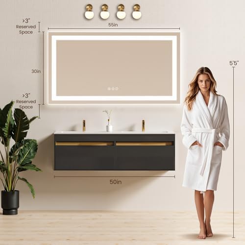 55"x30" LED Bathroom Mirror - Image 6