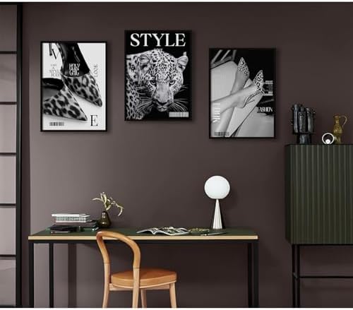 Black Leopard Wall Art Y2k Cheetah Canvas Wall Decor Fashion Trendy Posters - Image 7