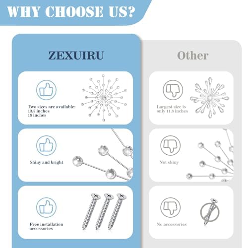 ZEXUIRU 3 Set Silver Starburst Wall Art - Image 6