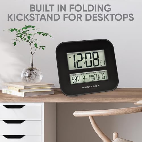 Westclox Black Large Digital Wall Clock, Temperature, Battery Powered - Image 7