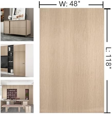 48"x118" Extra Wide Light Brown Wooden Wallpaper Peel and Stick Wood Vinyl - Image 7
