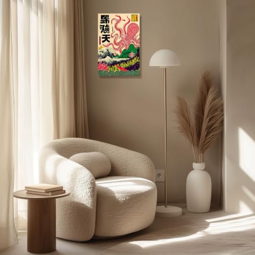 Unframed Giant Octopus Japanese Myth Canvas Wall Art 16x20in - Image 7