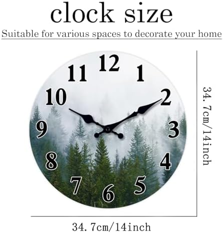 XFM 14 Inch Misty Forest Wall Clocks Battery Operated - Image 6