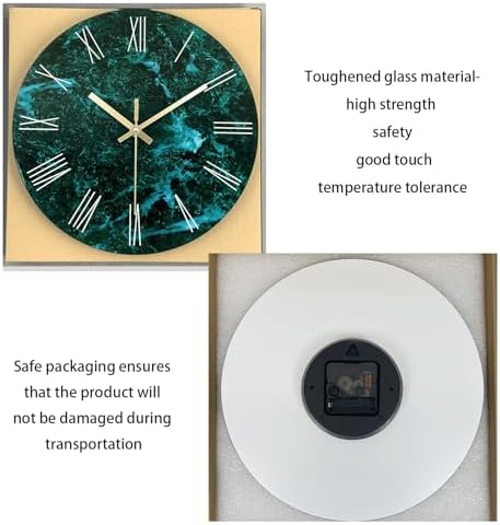 Teal Glass Wall Clock Battery Operated 16 Inch - Image 6