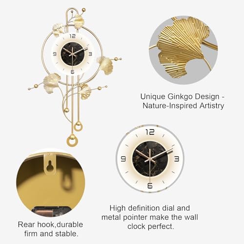 Wall Clock, Large Unique Gold Wall Clock - Image 6