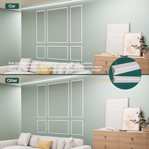 Wainscoting Molding Kit, 6 Frames, 50 x 40 and 50 x 20 Inch - Image 6