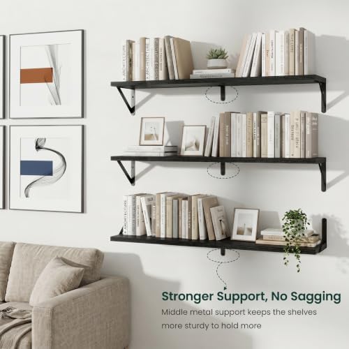 Floating Shelves, 8 Inch Deep Rustic Book Shelf - Image 7