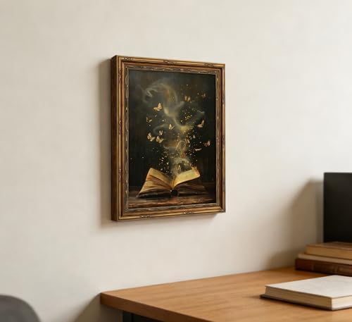 Vintage Gold Framed Victorian Bookish Wall Art Dark Academia Library Fantasy - Image 7