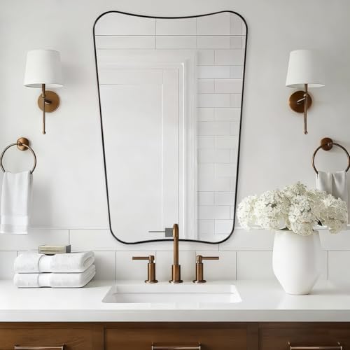 ANDY STAR Brushed Bronze Asymmetrical Mirror, Antique Butterfly-Inspired - Image 6