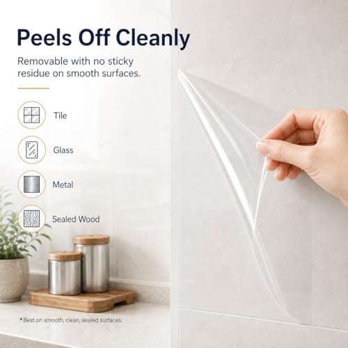 Clear Contact Paper & Wall Protector, 17.5 * 236 Inches Adhesive Vinyl - Image 6
