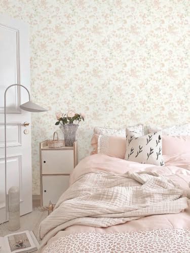 Ismoon Peel and Stick Wallpaper Pink Floral Contact Paper 17.3 x 385in - Image 7
