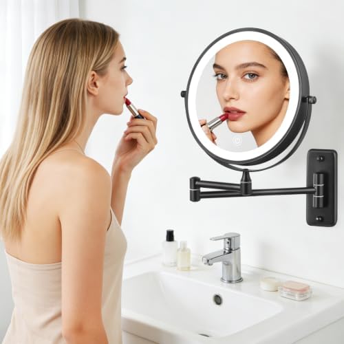 DECLUTTR Rechargeable Wall Mounted Lighted Makeup Mirror, 8 inch 10X Magnifying - Image 7