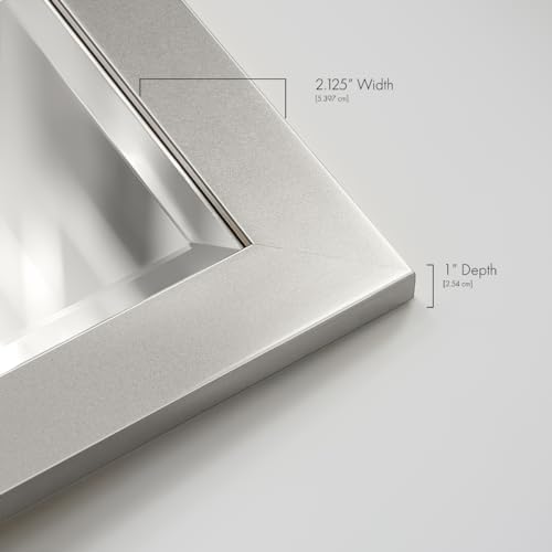Renditions Gallery Full Length Mirror Silver Wood Frame Full Body Wall Mounted - Image 7