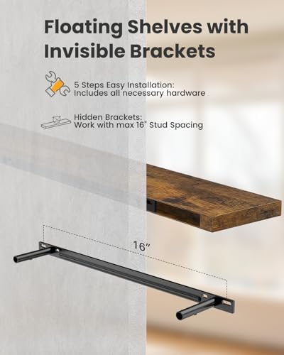 Amada 23.6" Floating Shelves for Wall Decor & Storage - Image 7
