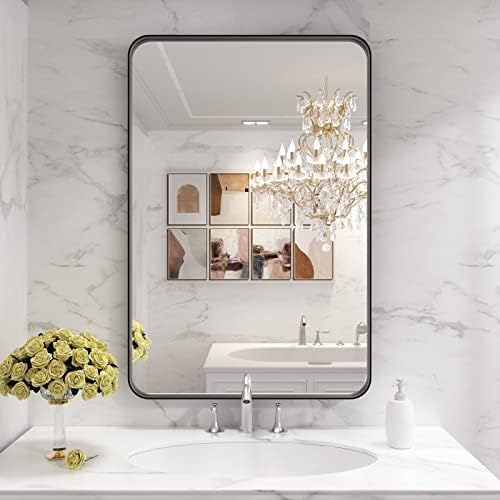 LOAAO 24X36 Inch Black Bathroom Mirror Metal Framed - Image 6