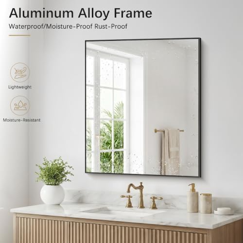 DESBING Black Bathroom Mirror 2 Pack, 30x36 Inch Rectangle Wall Mirrors - Image 6