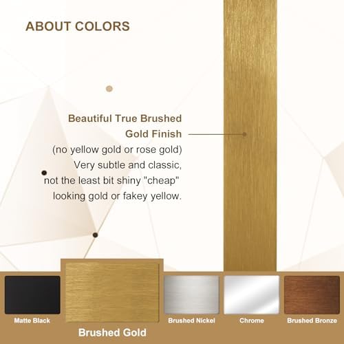 ANDY STAR Gold Bathroom Mirror, 24x36 Brushed Brass Rectangle Metal Frame Mirror - Image 6