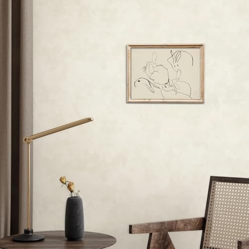 uniro Abstract Easter Bunnies Wall Art Decor, Animal Rabbit Drawing Etching - Image 7
