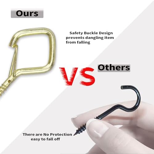 100 PCS Gold Eye Screw Hooks for Hanging Heavy Duty - Image 6