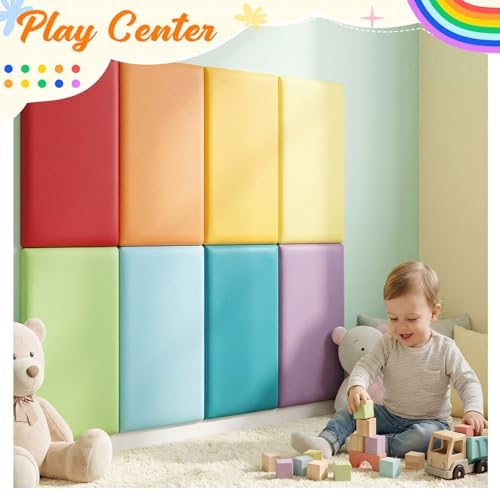 8 Pack Wall Padding Headboard 23.62" x 11.81" x 1.18" Rainbow Colors - Image 7
