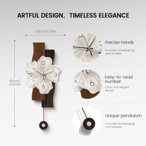 Flower Wall Clocks Battery Operated Decorative - Image 7