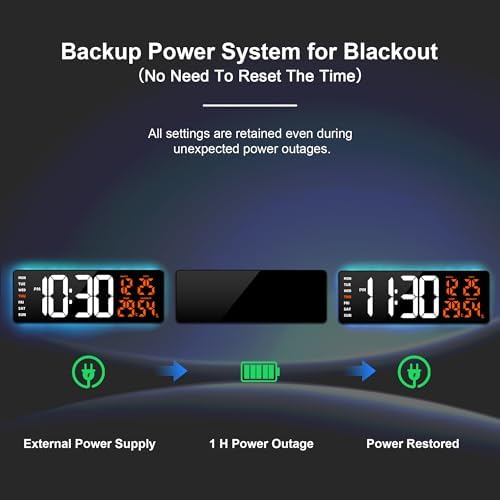 17.3" Large Digital Wall Clock Timer Alarm Clock - Image 6