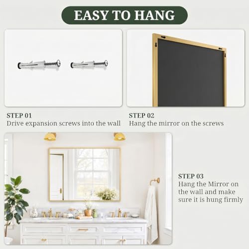 Bathroom Mirror for Wall, 40x30 Inch HD Tempered Glass Vanity Mirror - Image 7