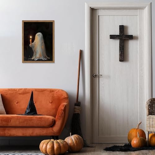 Framed Vintage Halloween Ghost Wall Art, Cute Spooky Ghost - Image 7