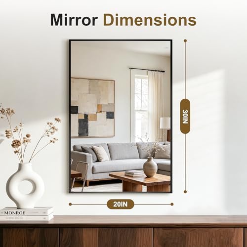 Bathroom Vanity Mirror for Over Sink, 30x20 Inch Matte Black Mirror - Image 7