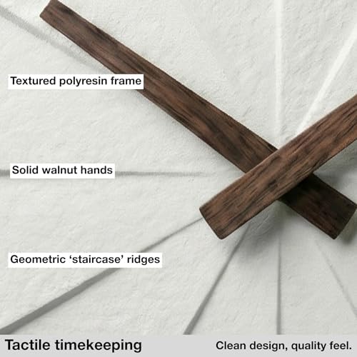 Driini Modern Wall Clock with No Numbers and Wooden Hands. White, 10.5 Inch - Image 6