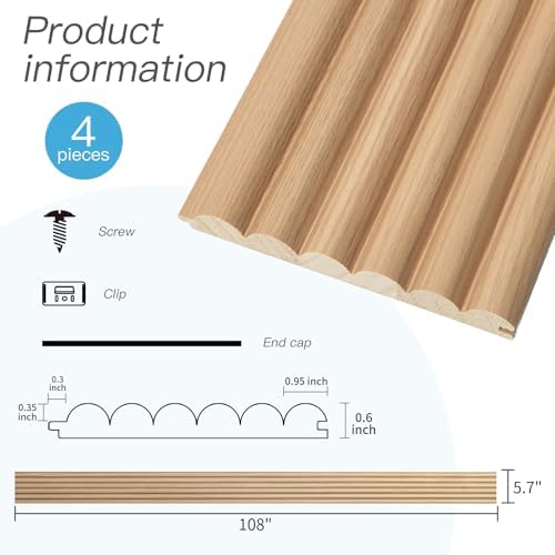 Art3d 108 x 5.7 Inch Fluted Wood Wall Paneling - Image 7