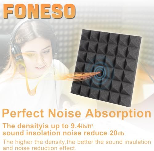 Foneso 12 Pack Sound Proof Foam Panels - Image 6