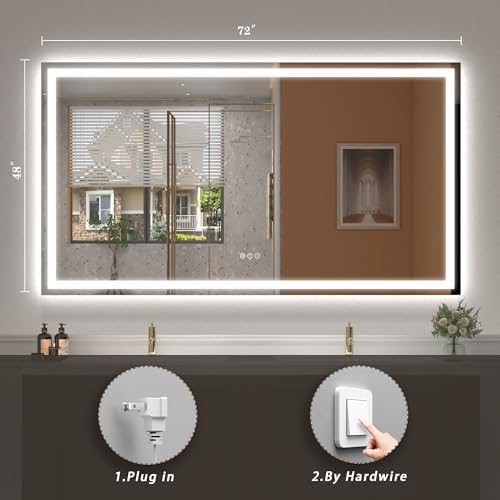 72x48 LED Lighted Bathroom Mirror - Image 6